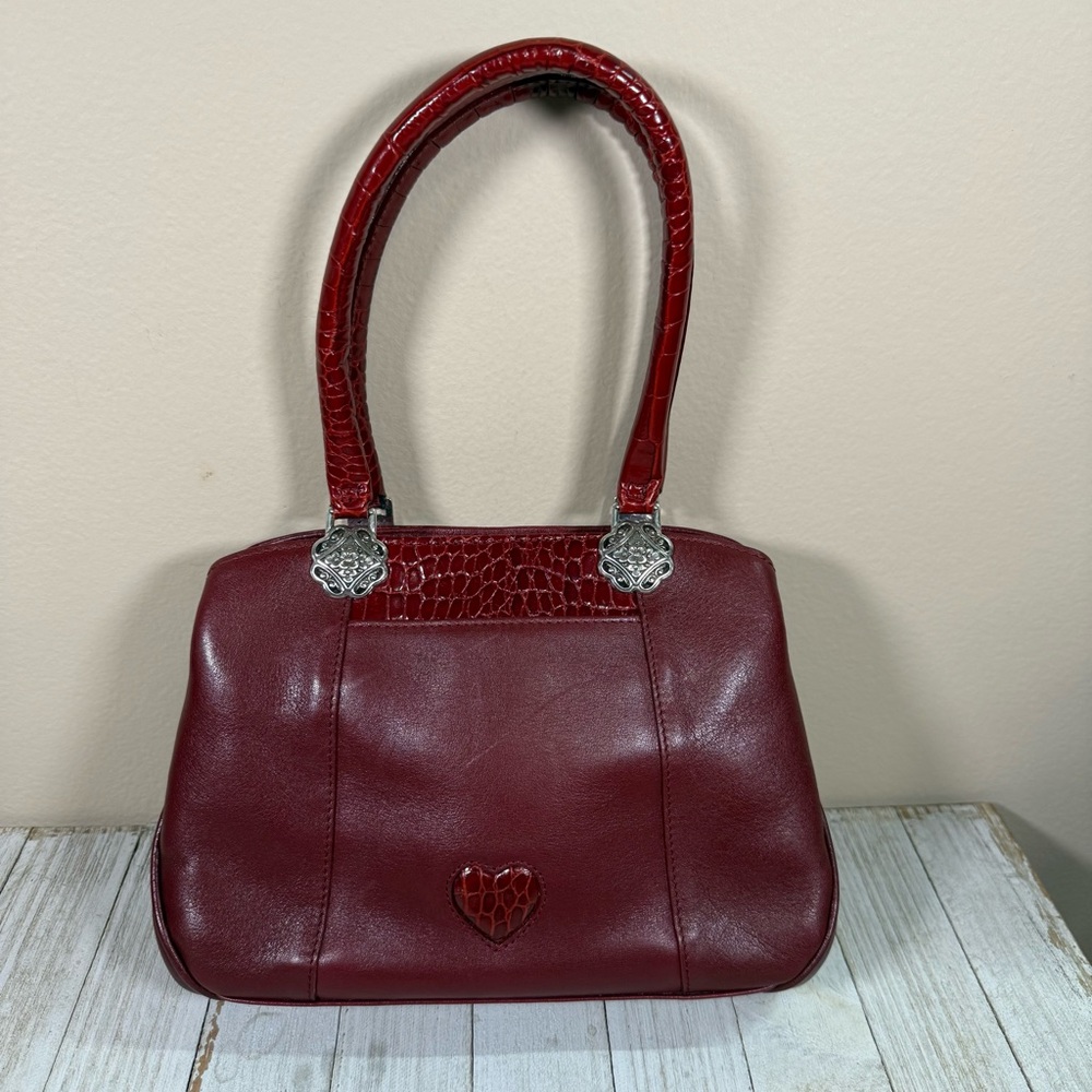 Brighton Red Shoulder Bag with Heart Accent
